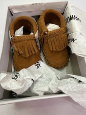 Minnetonka Riley bootie brown Suede Infant Sz-0 Baby Soft Warm Leather Baby Shoe