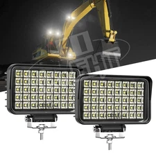 2PCS 6" Digger Excavator Work Lights Lamps Square for Komatsu Hitachi Cat Kubota