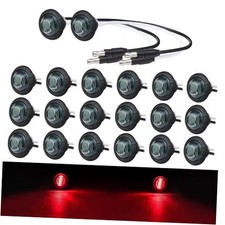 20 Pcs of 3/4 Inch Smoked Lens Red Light 3 LED with Connector Plug Clearance