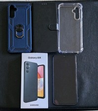 Samsung Galaxy A14 4G 128GB Unlocked Android Smart Phone Black Mobile + 3 Cases