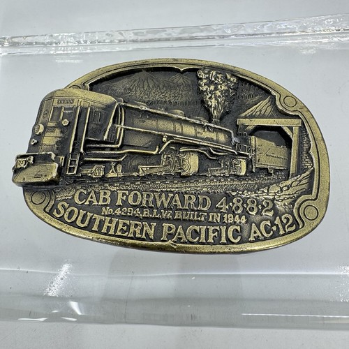 Vintage 1984 Southern Pacific Cab Forward 4-8-8-2 Steam Locomotive Belt Buckle