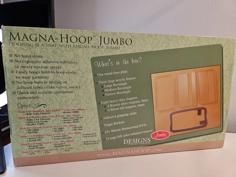 Magna Hoop Jumbo Version Bernina CJ 6" by 15 3/4" 150 x 400 mm Complete - Image 4 of 4