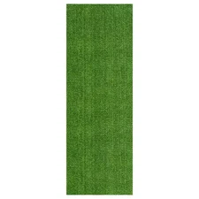 Meadowland Collection 2 Ft. X 8 Ft. Indoor/Outdoor Green Low Pile Artificial Gra