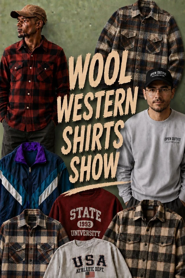 MENS WESTERN WOOL STYLE SHIRTS MIX- 10 SECOND TIMER🤩
