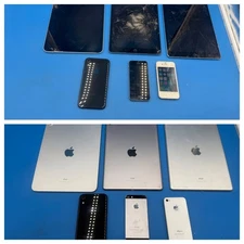Lot of 5 Apple iPhones and iPads iPhone 4,(5S Works) iPad 6,9,10 Gen Parts Only