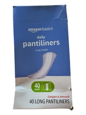 Amazon Basics Daily Pantiliner Long - Unscented - 40 Count