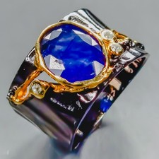 Jewellery Blue Sapphire Ring 925 Sterling Silver Size 9 /R439353