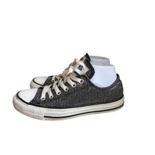 Converse Chuck Taylor All Star Low Top Metallic Silver Black Sneakers 517479F 7
