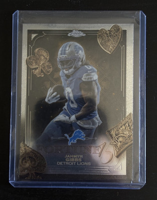 2025 Topps Chrome #F15-12 Jahmyr Gibbs Fortune 15 Refractor Detroit Lions