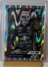 2025 Topps Chrome F1 Max Verstappen B&W Ray Wave Refractor Driver of the Day 142