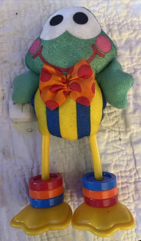 Fisher Price Froggie Frog Clack-Clack Bright Expressions Baby Toy Plush 90s