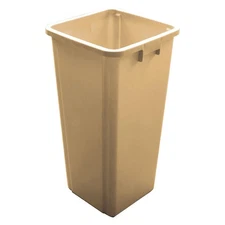 GRAINGER 5WYZ1 Trash Can,Square,25 gal.,Beige 5WYZ1