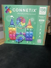 CONNETIX Magnetic Tiles Bright Steam Pack Building Blocks 138pc