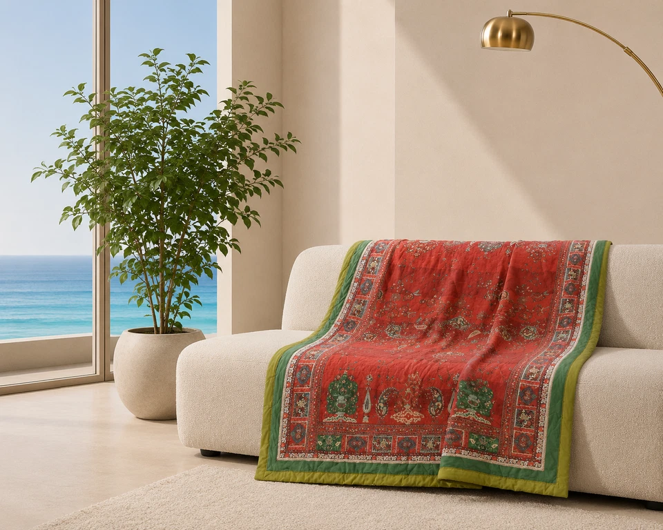 BASSETTI Plaid 135x190 CERNOBBIO R1 Rot Decke Kuscheldecke TAGESDECKE Zudecke - Bild 1 von 1