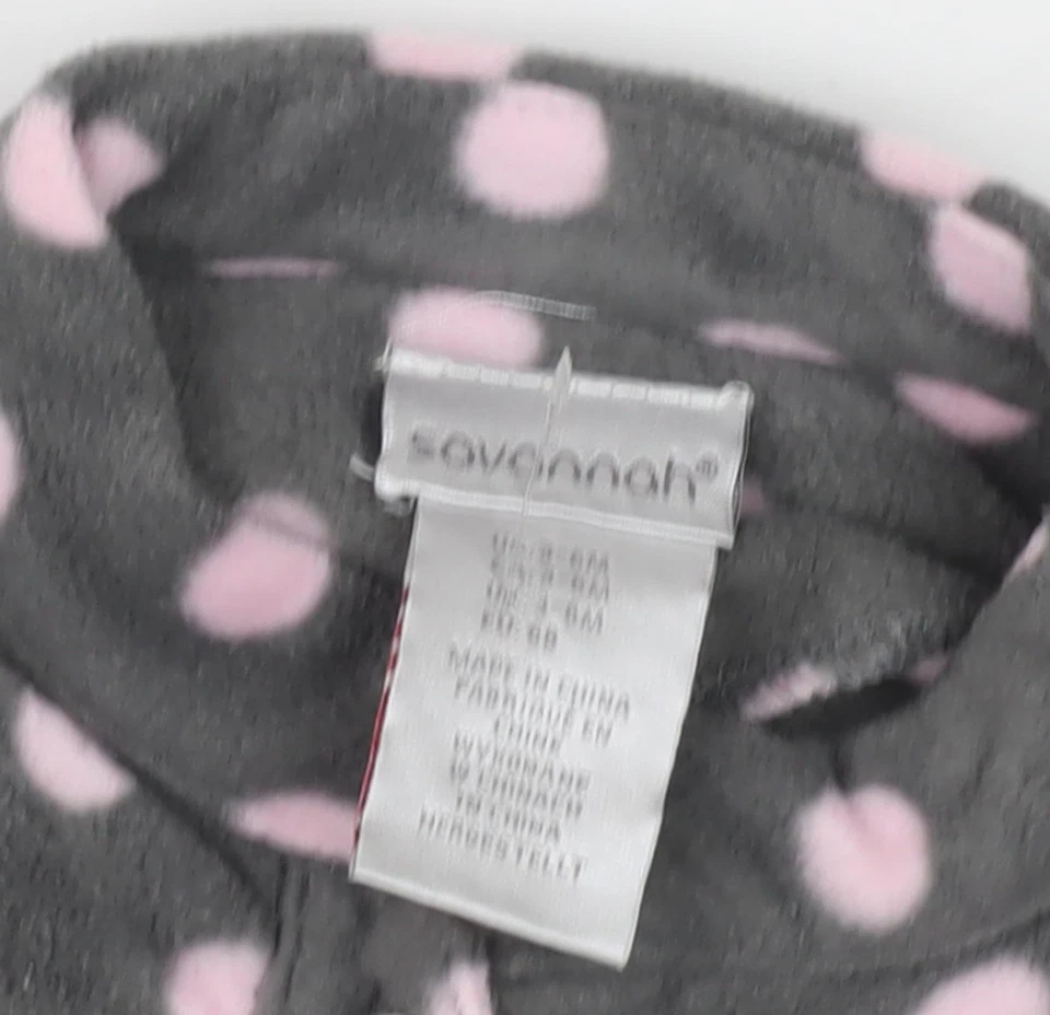 Chaqueta polar gris a lunares Savannah para niñas 6-9 meses Foto 3 de 4