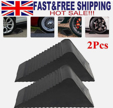 2Pcs Heavy Duty Solid Rubber Wheel Chocks Tire Stoppers For Truck RV Trailer Car