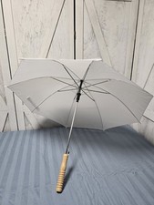 White Umbrellas Set Of 10 Wedding, Party Metal Fabric Wood Handle Automatic Open