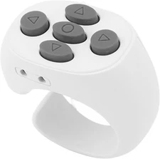 Wireless Page Turning Bluetooth-compatible Selfie Video Remote Control WHITE