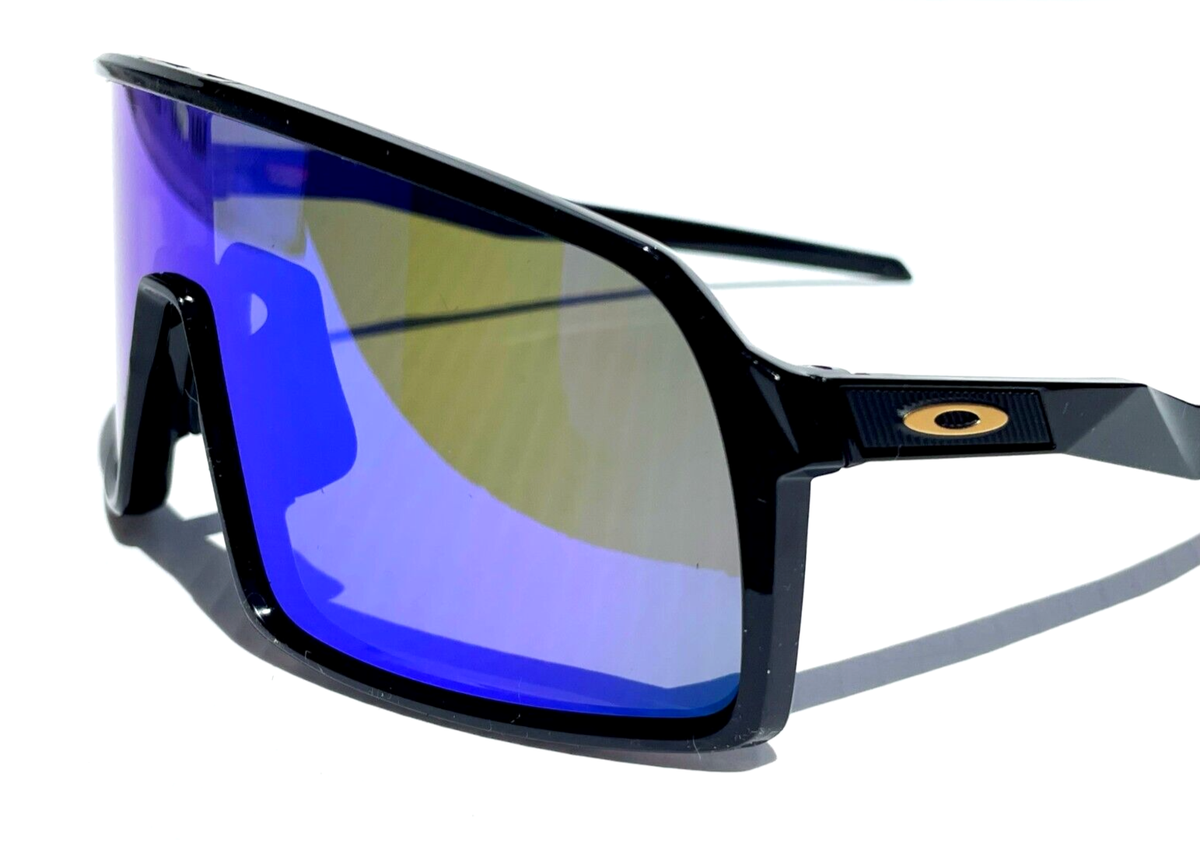 NEW Oakley SUTRO Shiny Black POLARIZED Galaxy Blue Mirror Lens