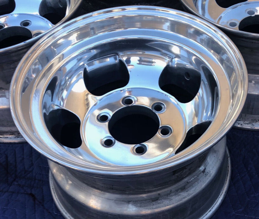 (4) 16.5 Vintage Slot Mag Polsihed Wheels 16.5x9.75 Rims Western ...