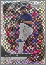 2020 Panini Prizm Lance Lynn #127 Tier II Power Plaid Prizm /75 Texas Rangers