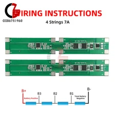 Bms 4S 7A 14.8V 18650 Lithium Li-ion Battery Charger Board Short Circuit Protect