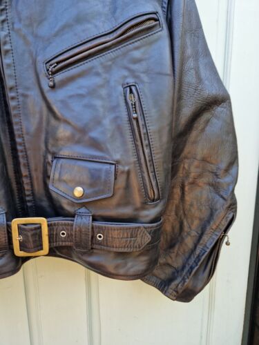 Vintage Aero Leather Motorcycle Jacket Front Quarter Horsehide 42 Black - Picture 14 of 18