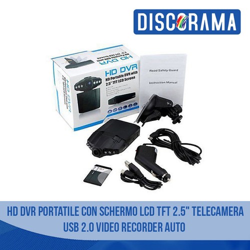 HD Dvr Portatile con Schermo Lcd TFT 2.5" Telecamera USB 2.0 Video Recorder Auto