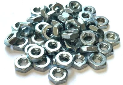 BRIGHTON 1/4-20 UNC HEX JAM NUTS THIN WALL NUTS ZINC COATED - STEEL - 50 PIECES