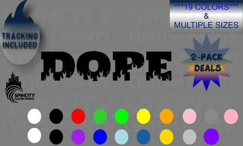 DOPE FLAMES Car Window Vinyl Decal Cool Graphic Laptop Truck Bumper Sticker NEW