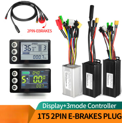 Electric Bike Sine Wave 3 Mode Controller Set 17A-40A Display 1T5 Cable Throttle