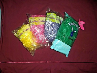 EASTER GRASS Basket Filler SHRED Choose IRIDESCENT PURPLE Pink YELLOW Green  NWT