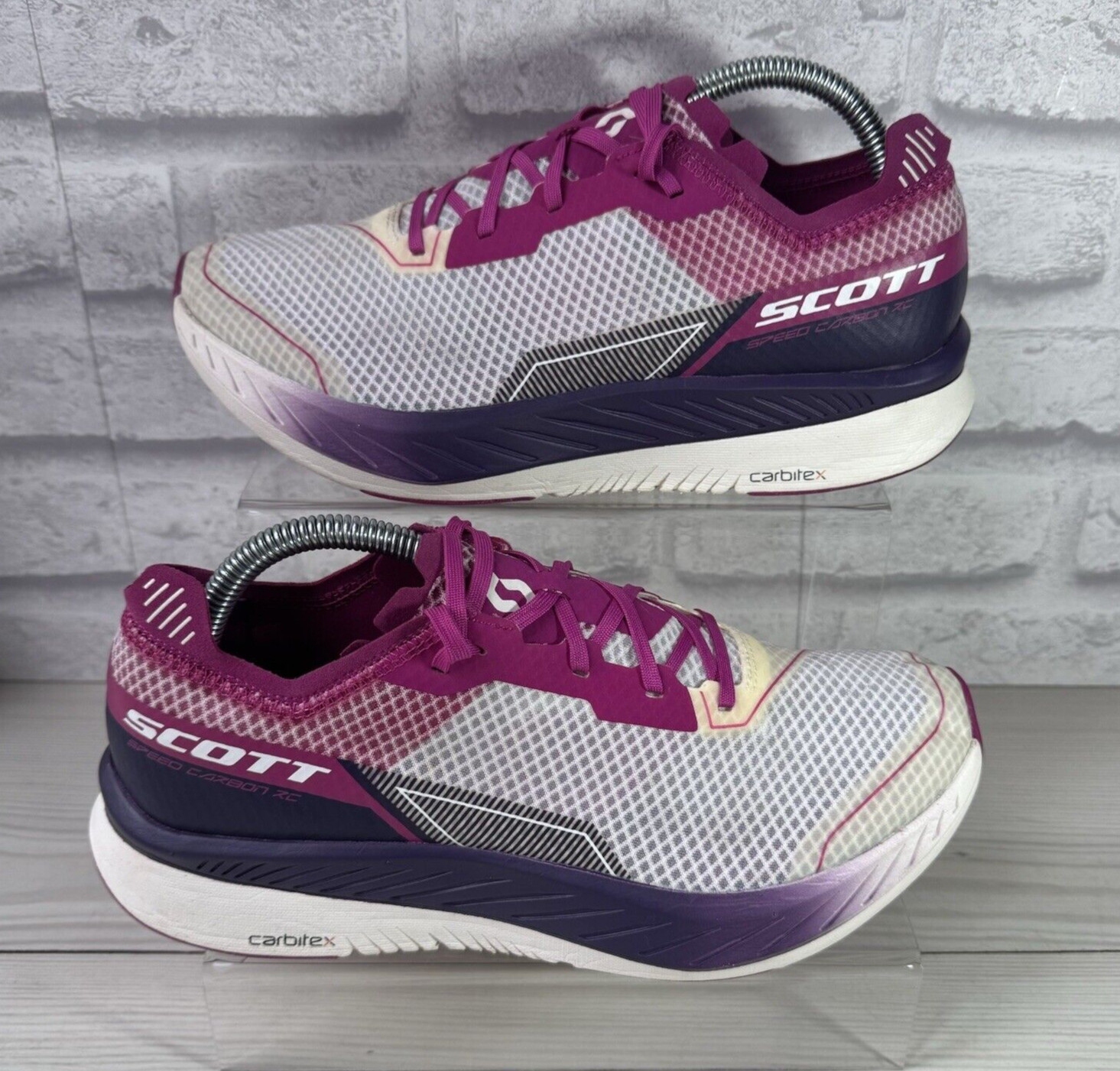 Scott Speed Carbono Zapatos para Correr Reino Unido 6.5 Damas Entrenadores Rosa Púrpura Carbitex