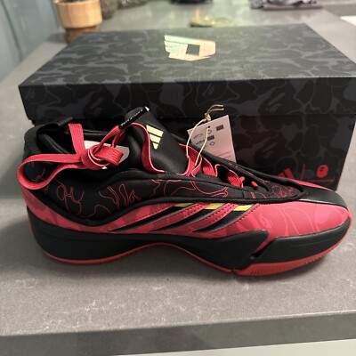 Size 8 - adidas BAPE x Dame 9 Black Scarlet | eBay