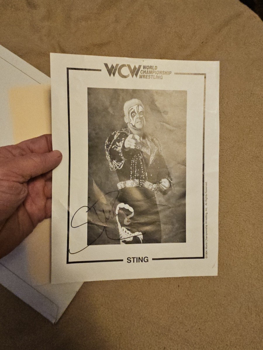 Sting signed wcw wwf original promo 1994 wwe aew photo