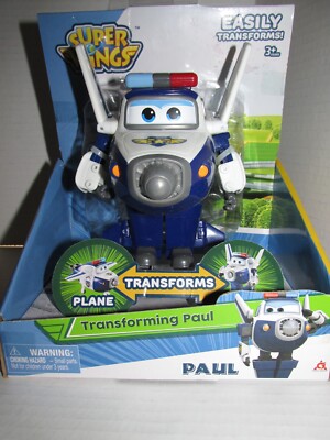 Super Wings Transforming Plane Action Figure Bot Transforming Paul NEW 