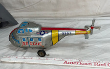Rare HTF Vintage TN Japan tin friction USAF US Air Force RESCUE HELICOPTER 3357