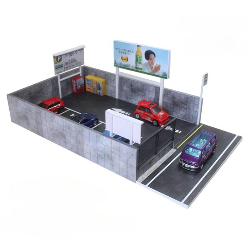 1/64【parking Lot Diorama factory 03】(新品) Diorama 1:64 Car Parking Lot Model Japanese City Street Car