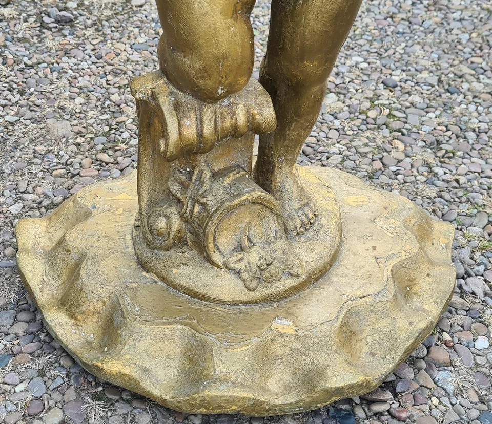 Antique Carved Wooden Cherub (PUTTI) Demilune Console Table Genuine Guilding - Image 2 of 4