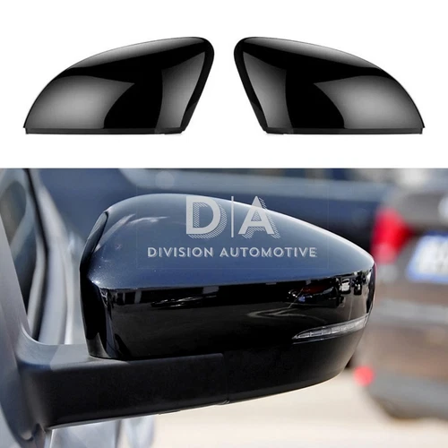 VW POLO Mk5 6R 6C GLOSS BLACK DOOR WING MIRROR COVERS CAPS PASSAT EOS