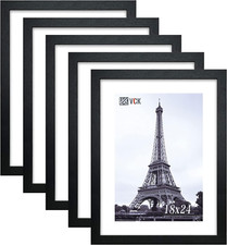Set of 5 Black 18x24 Poster Frames with Plexiglass  Hanging Hardware