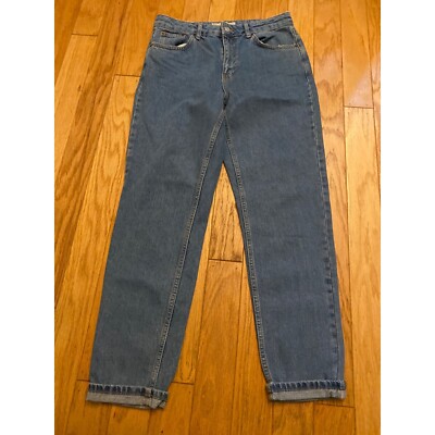 Moto Mom Jeans Topshop Moto Mom Womens Mid Wash High Rise Straight