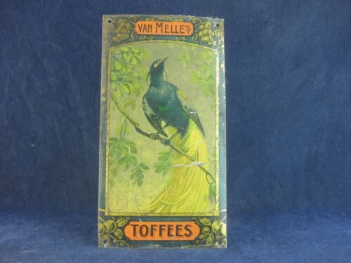 53398 Old Vintage Antique Tin Sign Shop Advert N0t Enamel Toffee Van Melle Bird - Picture 1 of 2