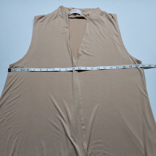 Renee C Woman's Bamboo Sleeveless Cardigan Size Large Nude Made In USA - Picture 11 of 12
