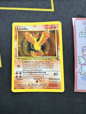 Pokemon Card Moltres German Lavados German 12/62 Fossil Set Holo