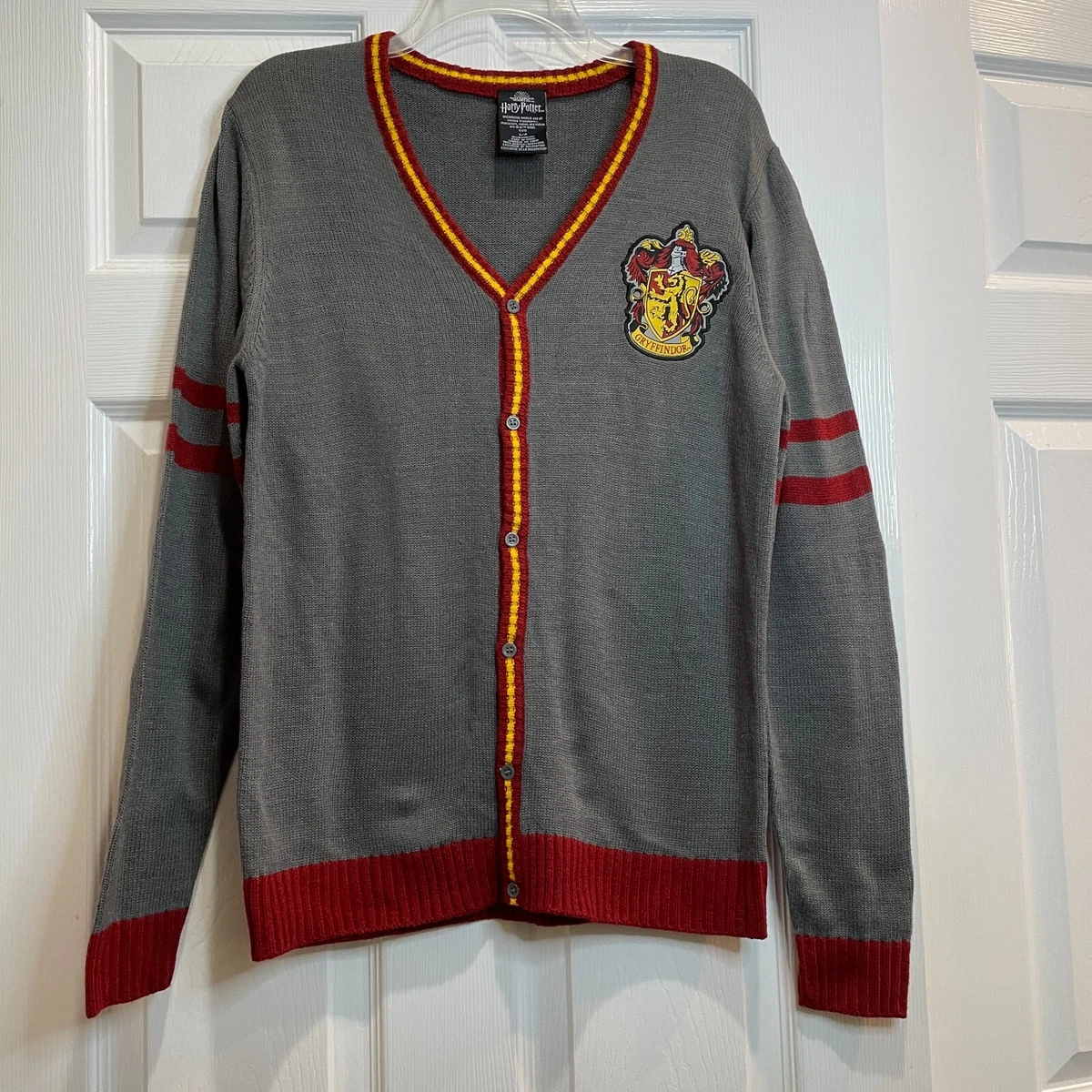 Harry Potter Gryffindor Cardigan Sweater Adult Small Gray