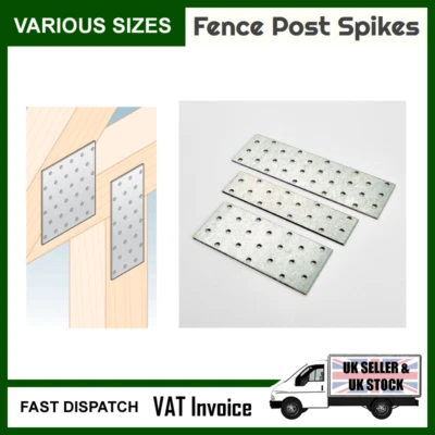 DOMAX Heavy Duty Flat Metal Connecting Joining Plate Wood Timber Galvanised Steel