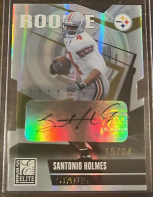 Santonio Holmes 2006 Donruss Elite Die Cut Rc Auto/24 Rookie Autograph ￼