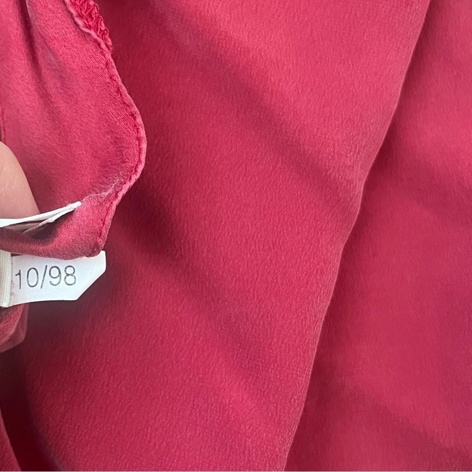 UNDERCOVER Camicia da notte vintage Victoria Secret seta rossa slip dress spaghetti spalline sexy morbida
