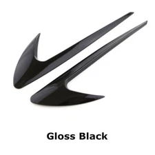 2Pcs Gloss Black Vent Fender Trim Boomerang Badge Fit For AMG V8 C200 C300 E30